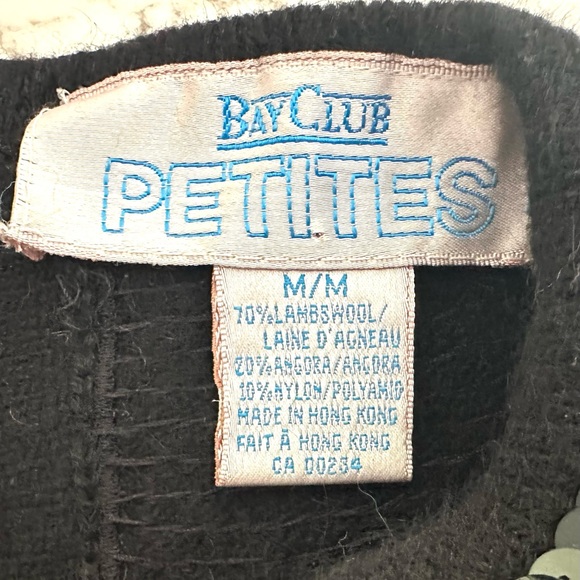 Vintage Black Lambswool Sweater, Petite S/M, Bay Club, EUC - Picture 9 of 10